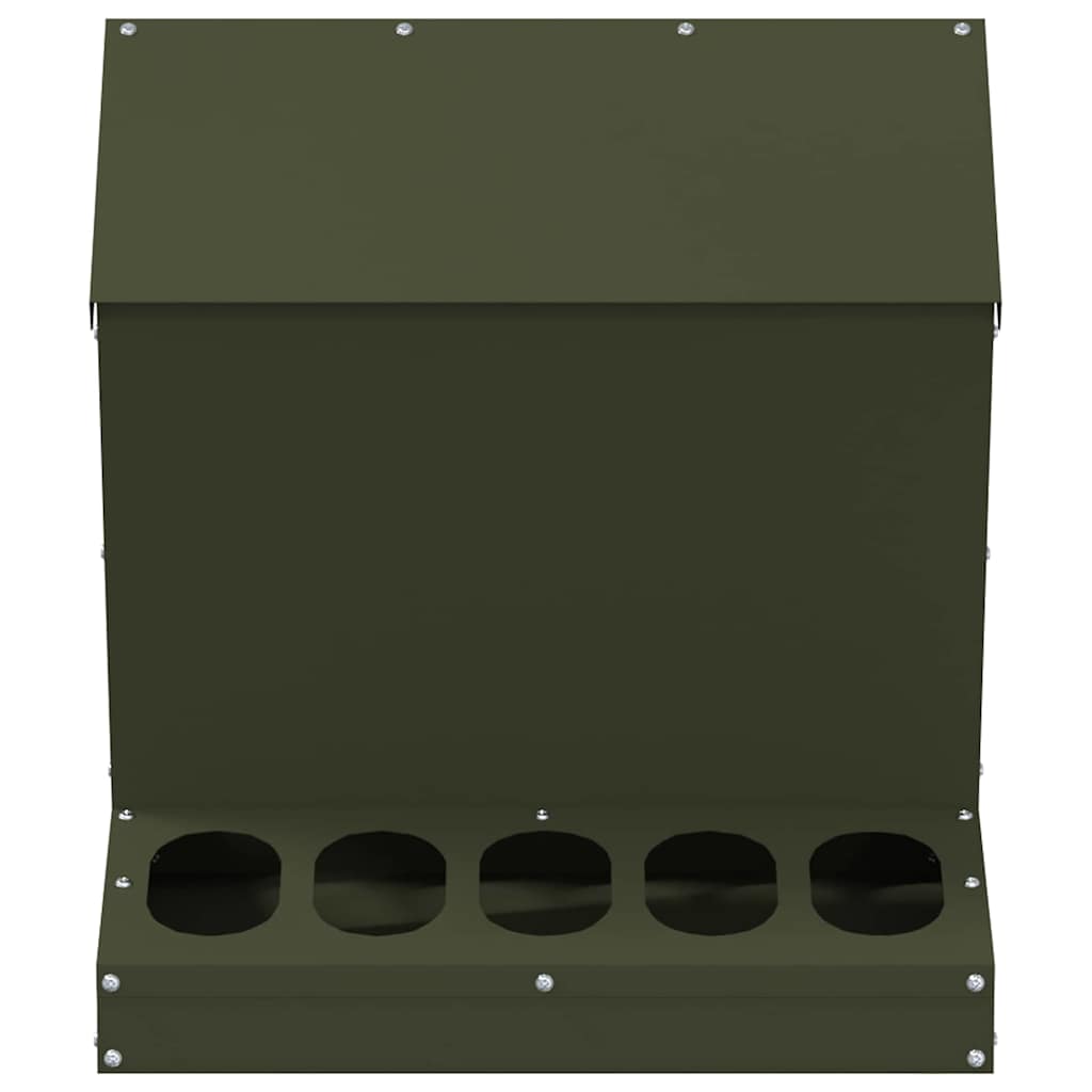Chicken Feeder Olive Green 40 x 40 x 45 cm Cold-Rolled Steel