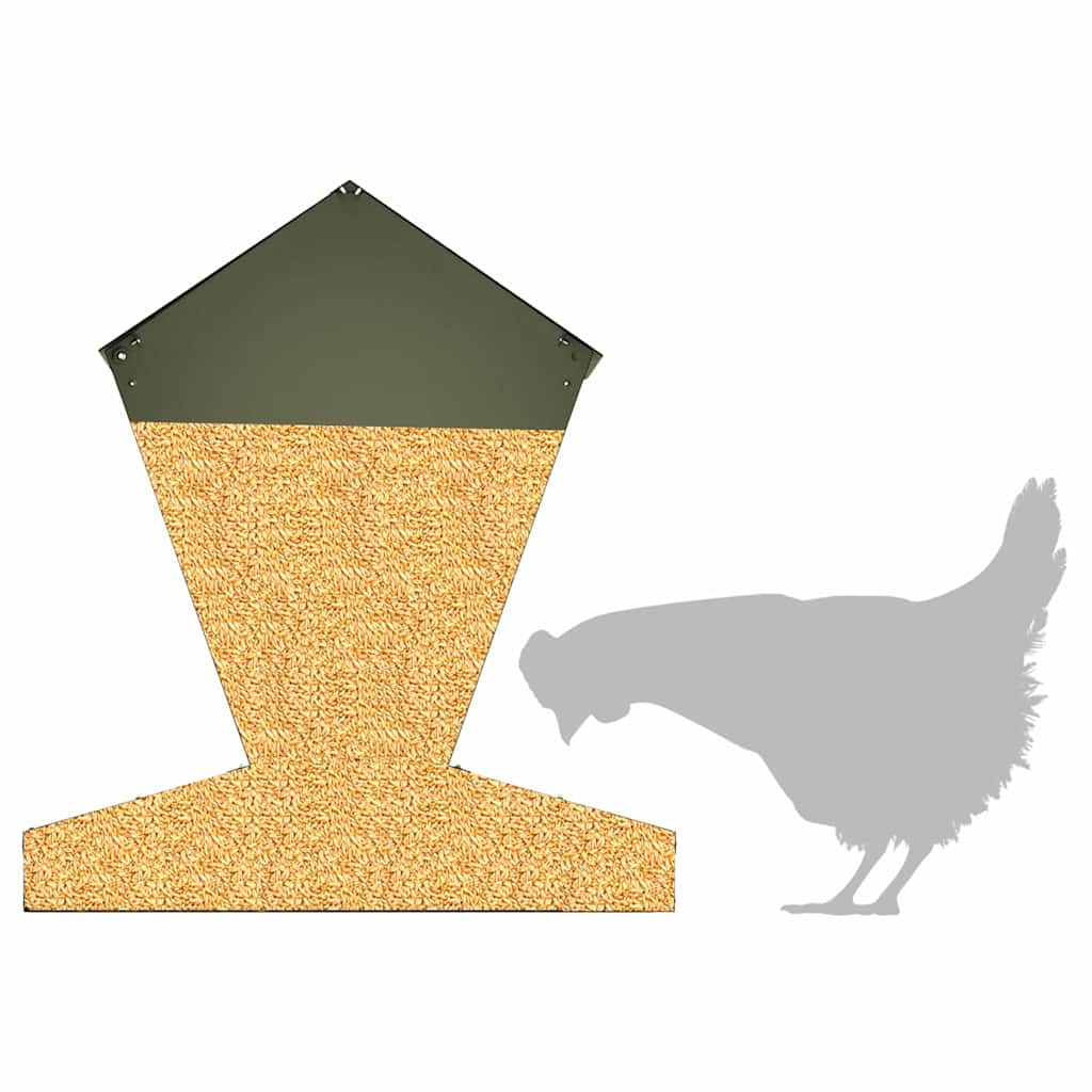 Chicken Feeder Olive Green 40 x 40 x 45 cm Cold-Rolled Steel