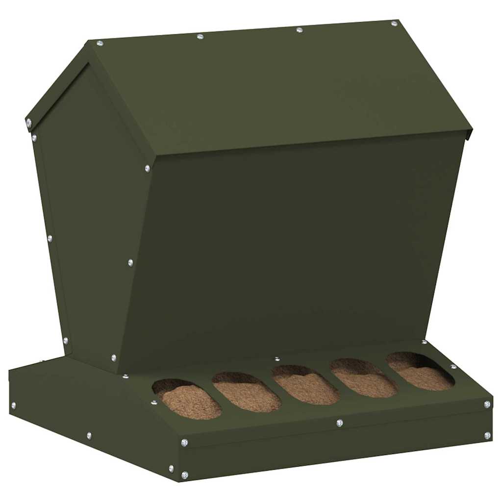 Chicken Feeder Olive Green 40 x 40 x 45 cm Cold-Rolled Steel