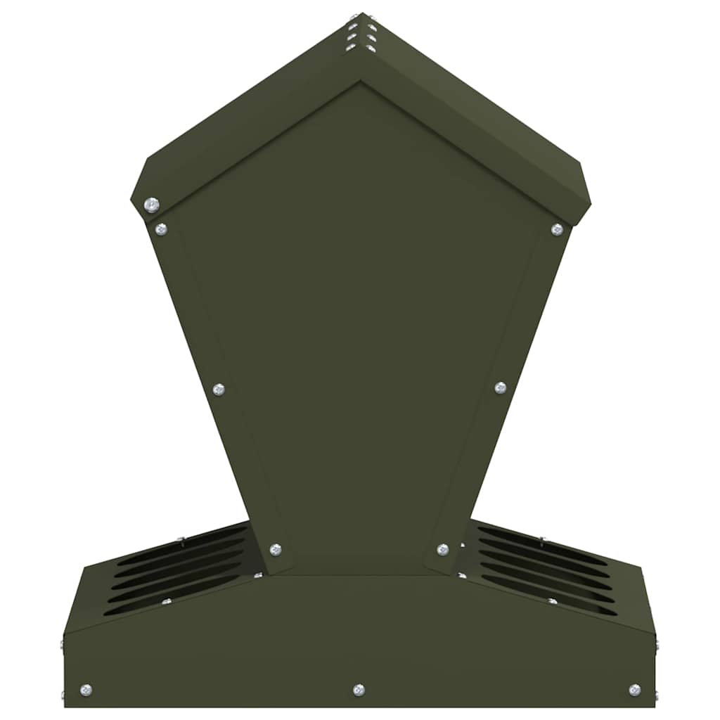 Chicken Feeder Olive Green 40 x 40 x 45 cm Cold-Rolled Steel