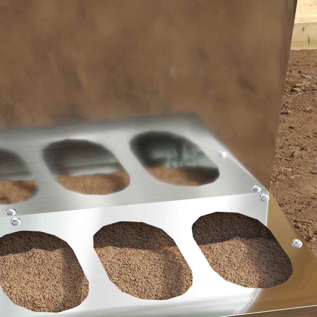 Chicken Feeder Silver 40 x 40 x 45 cm Galvanised Steel