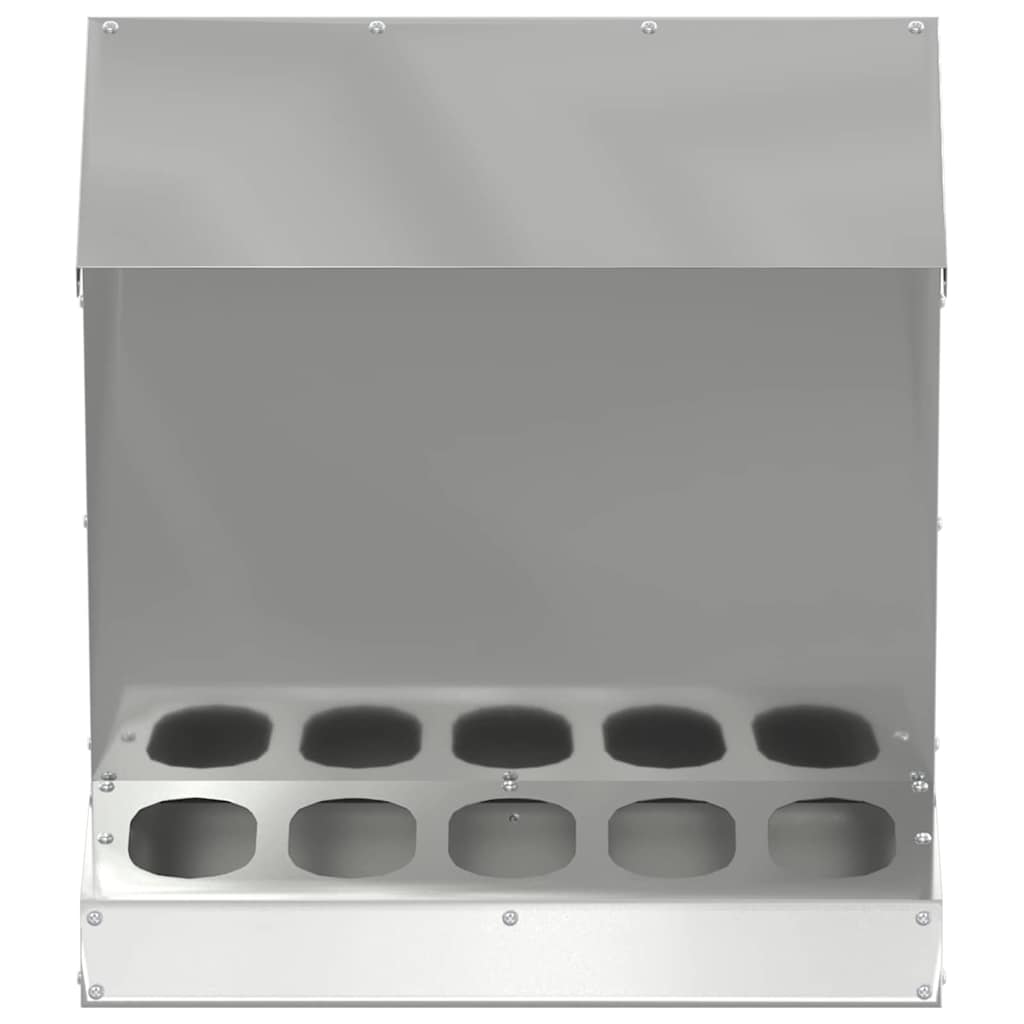 Chicken Feeder Silver 40 x 40 x 45 cm Galvanised Steel