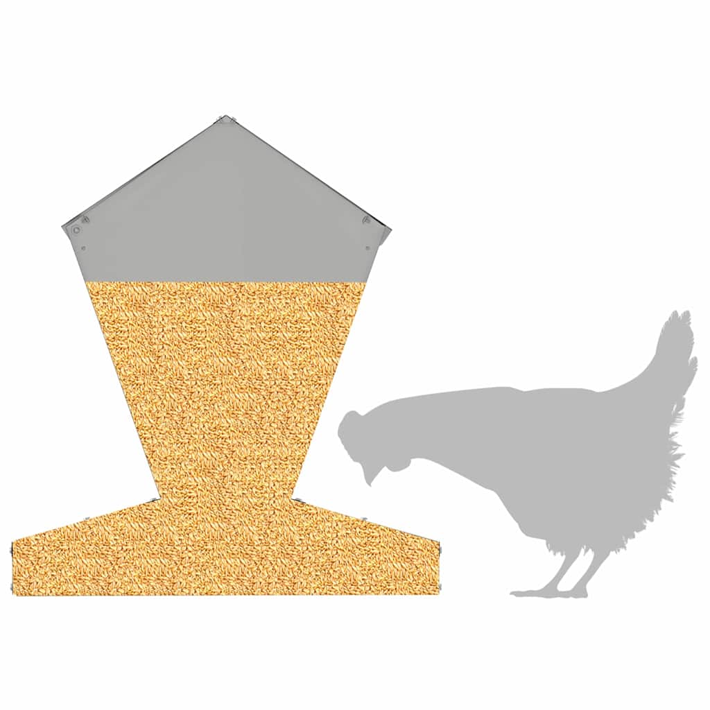 Chicken Feeder Silver 40 x 40 x 45 cm Galvanised Steel