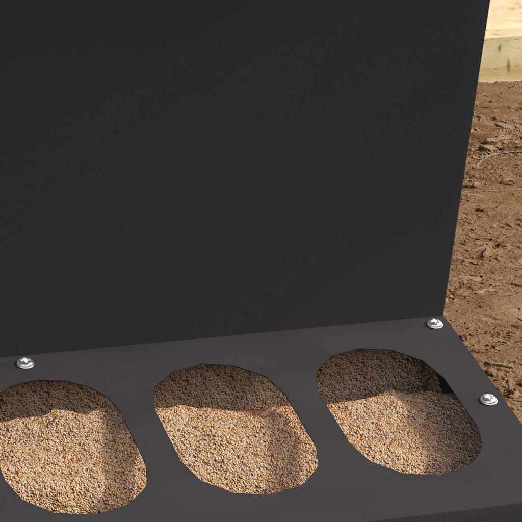 Chicken Feeder Black 30 x 30 x 39 cm Cold-Rolled Steel