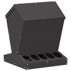 Chicken Feeder Black 30 x 30 x 39 cm Cold-Rolled Steel