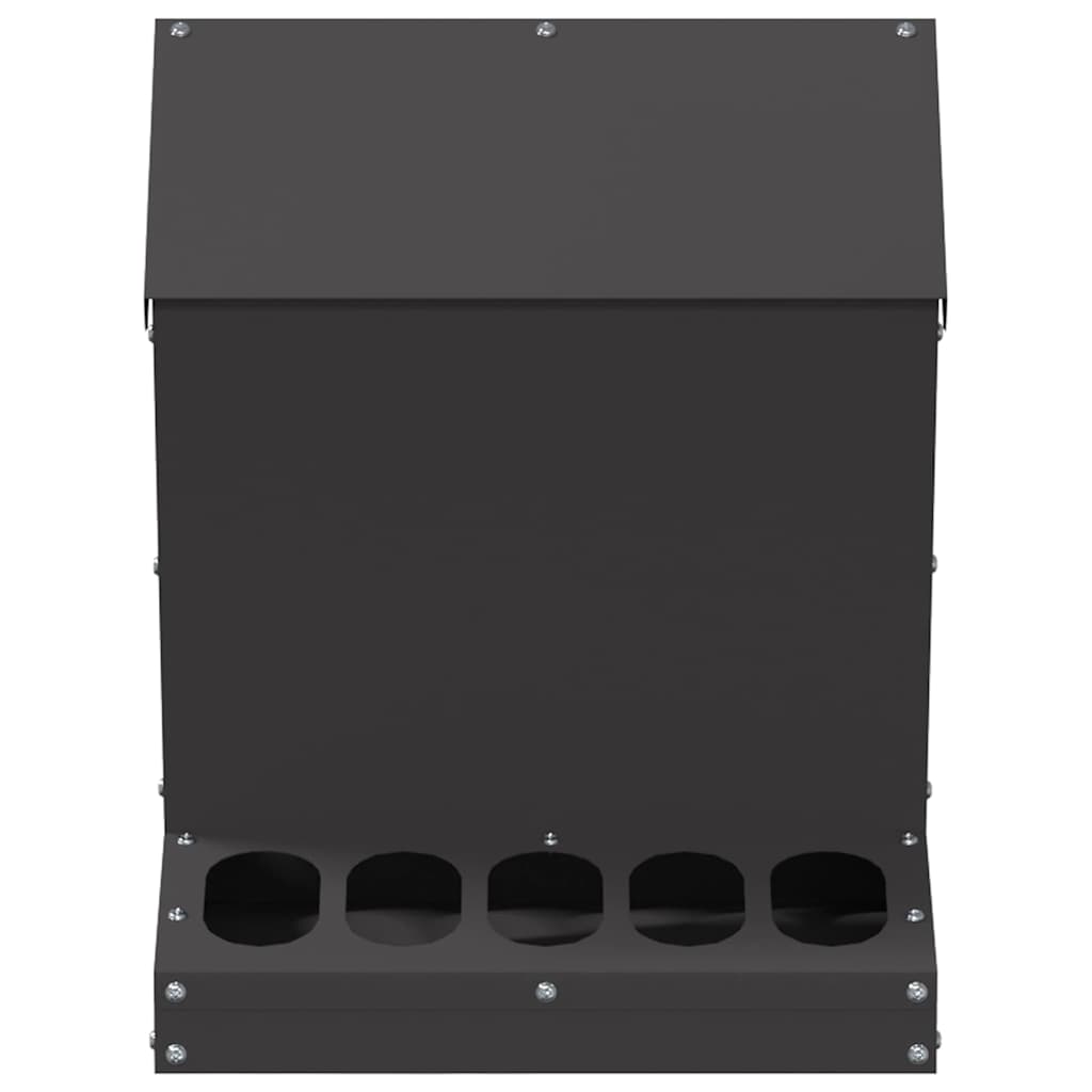 Chicken Feeder Black 30 x 30 x 39 cm Cold-Rolled Steel