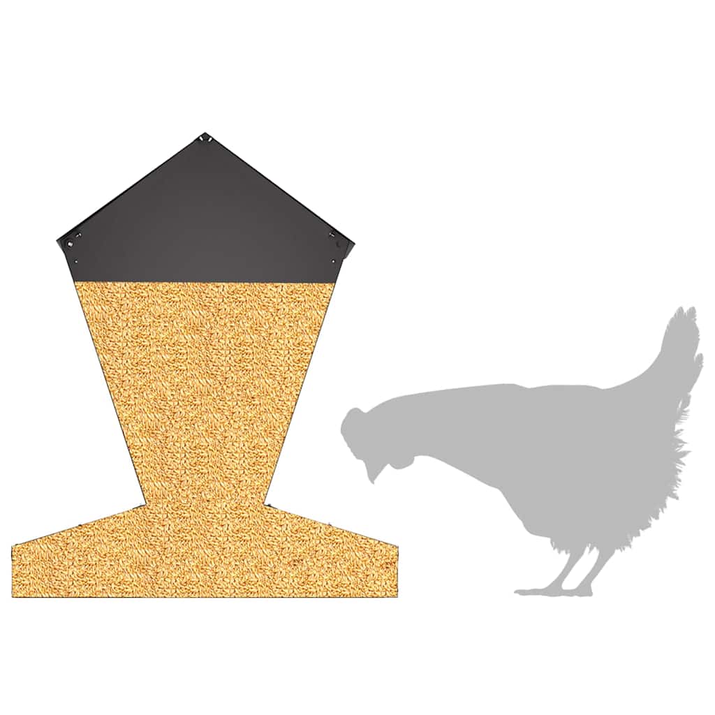 Chicken Feeder Black 30 x 30 x 39 cm Cold-Rolled Steel