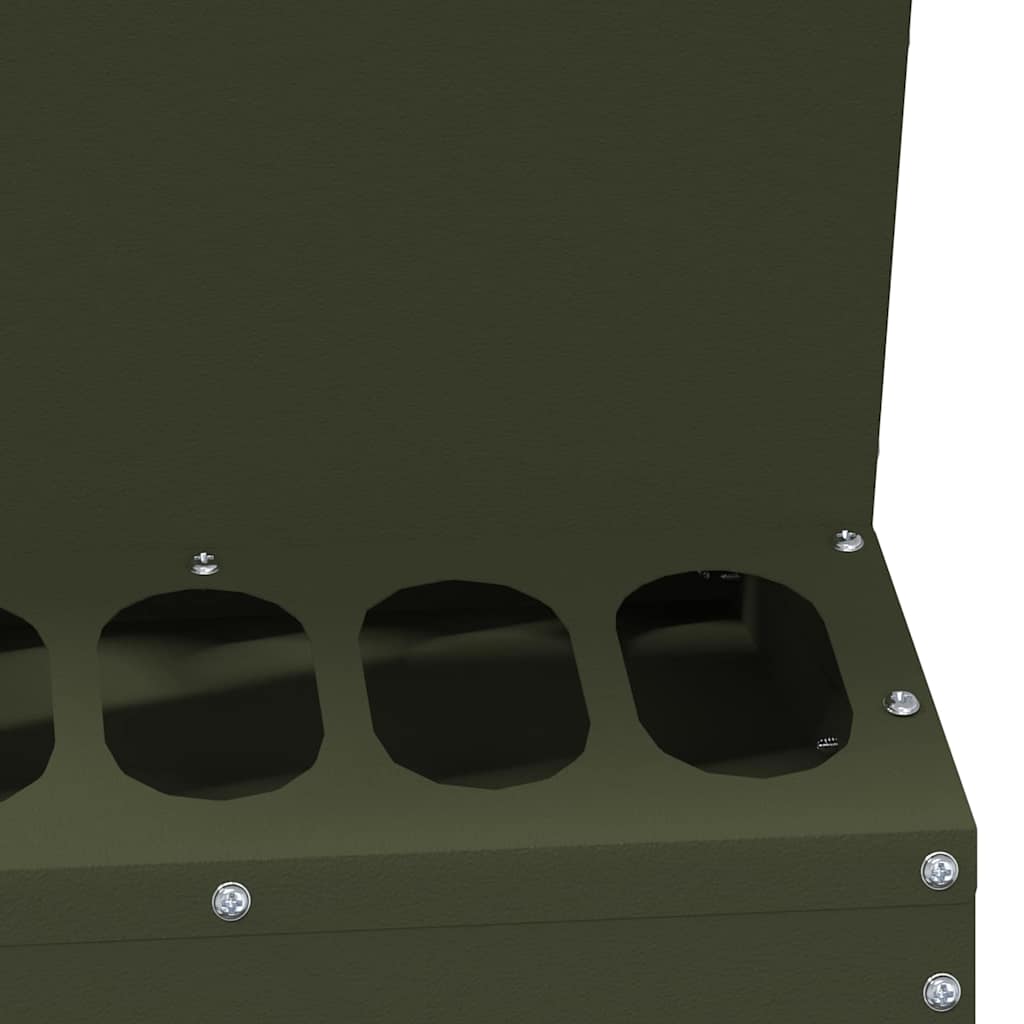 Chicken Feeder Olive Green 30 x 30 x 39 cm Cold-Rolled Steel