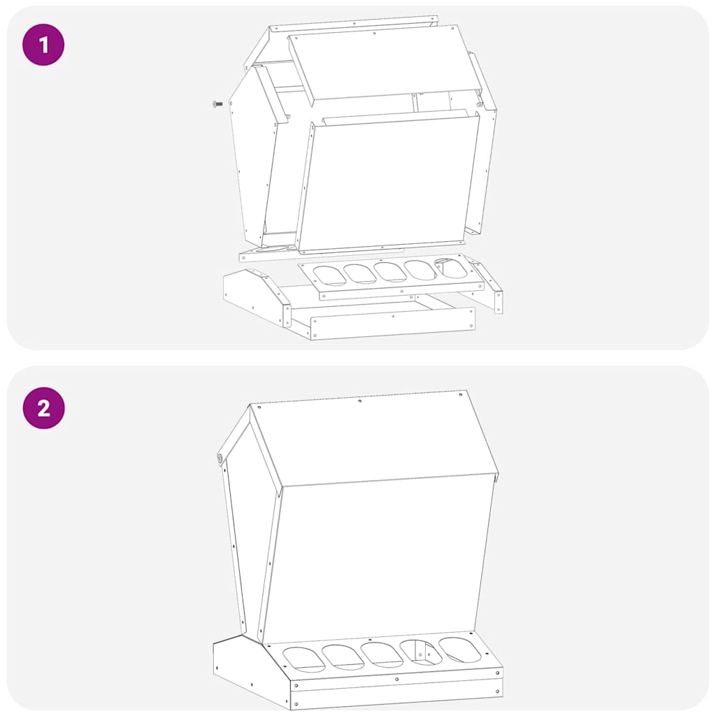 Chicken Feeder Olive Green 30 x 30 x 39 cm Cold-Rolled Steel