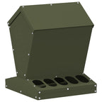 Chicken Feeder Olive Green 30 x 30 x 39 cm Cold-Rolled Steel