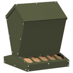 Chicken Feeder Olive Green 30 x 30 x 39 cm Cold-Rolled Steel