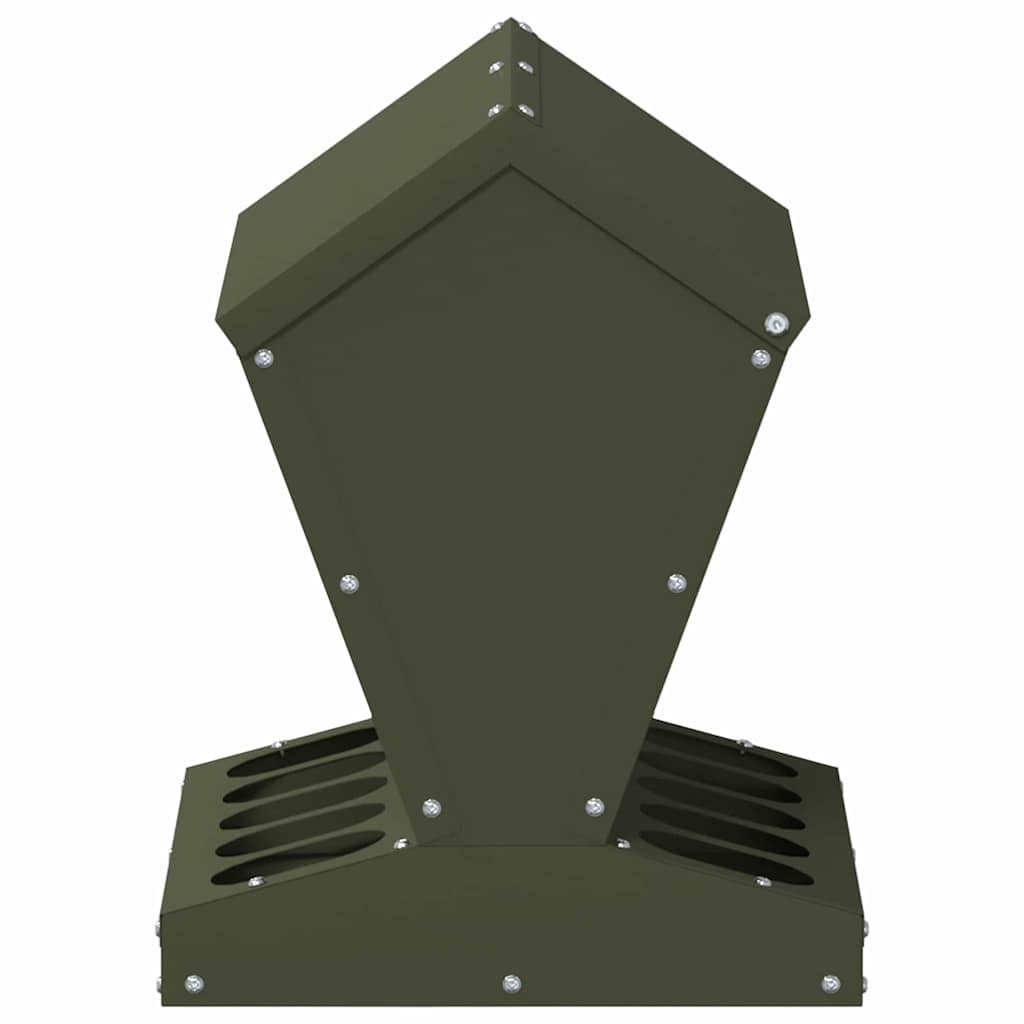 Chicken Feeder Olive Green 30 x 30 x 39 cm Cold-Rolled Steel