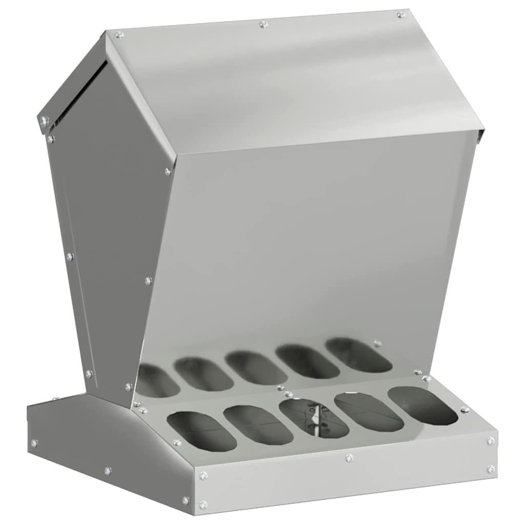 Chicken Feeder Silver 30 x 30 x 39 cm Galvanised Steel
