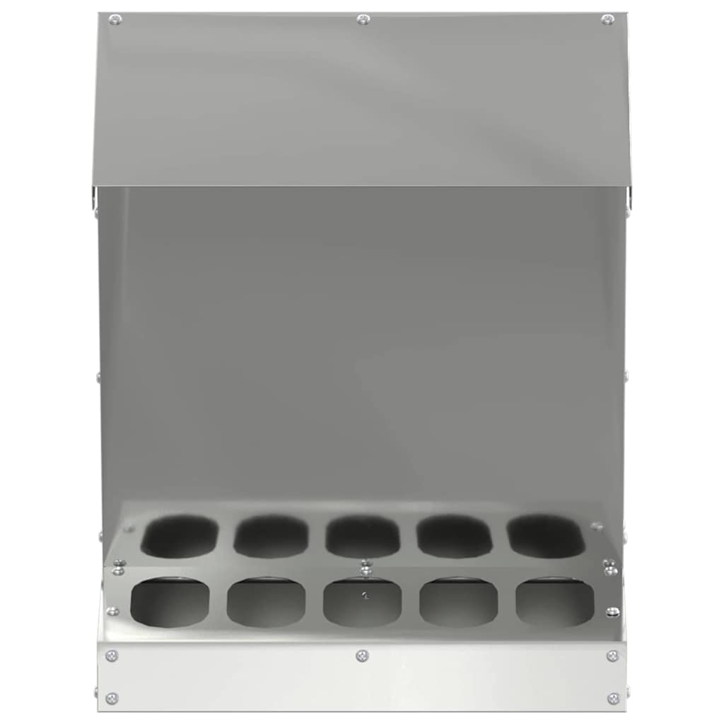 Chicken Feeder Silver 30 x 30 x 39 cm Galvanised Steel
