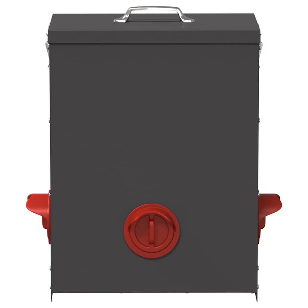 Chicken Feeder Black 32.5 x 20.5 x 43 cm Cold-Rolled Steel