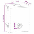 Chicken Feeder Black 32.5 x 20.5 x 43 cm Cold-Rolled Steel