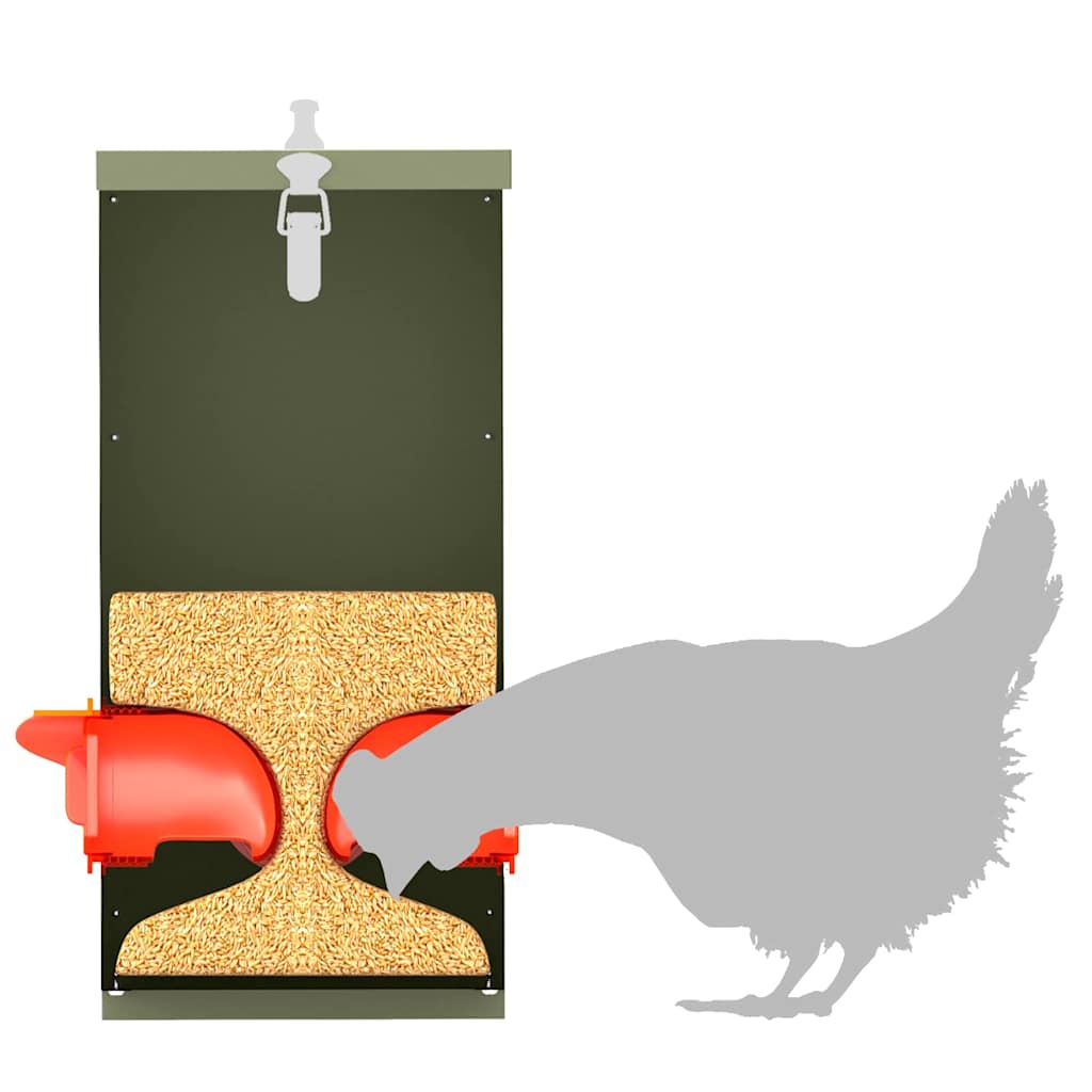 Chicken Feeder Olive Green 32.5 x 20.5 x 43 cm