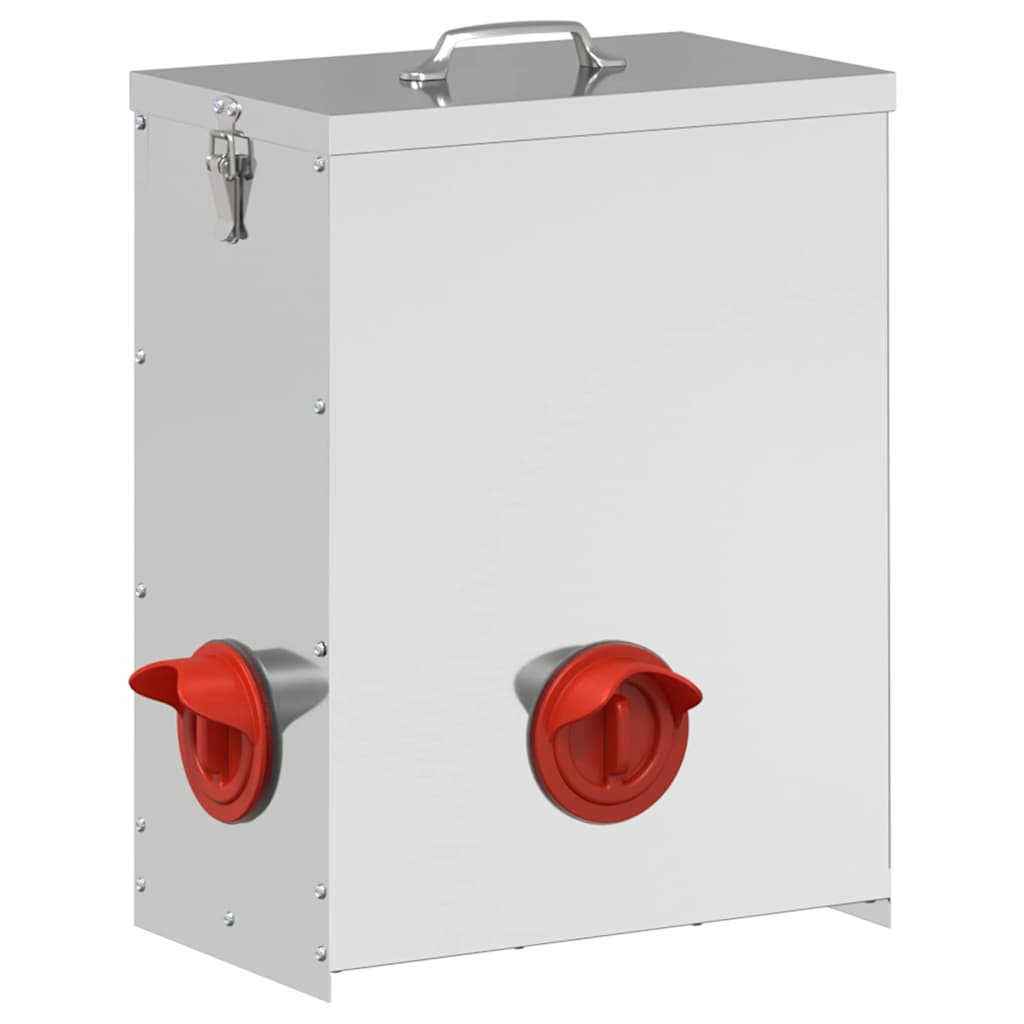 Chicken Feeder Silver 32.5 x 20.5 x 43 cm Galvanised Steel