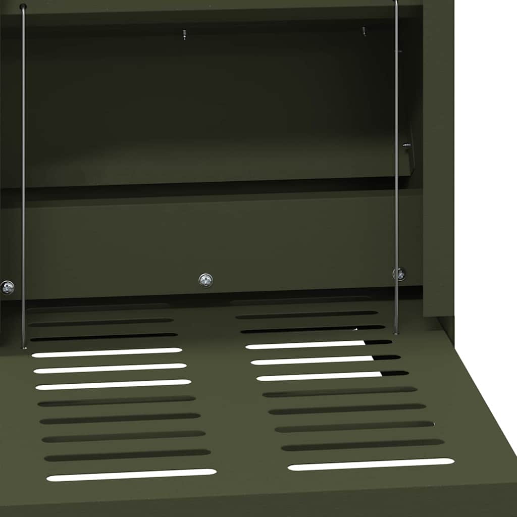 Chicken Treadle Feeder Olive Green 25 x 42 x 40 cm