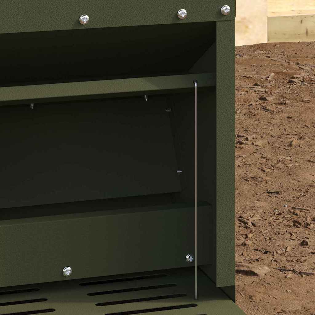 Chicken Treadle Feeder Olive Green 25 x 42 x 40 cm