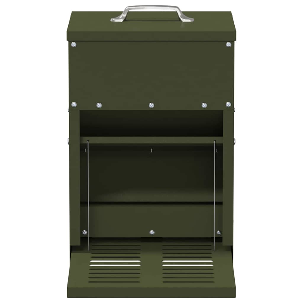 Chicken Treadle Feeder Olive Green 25 x 42 x 40 cm