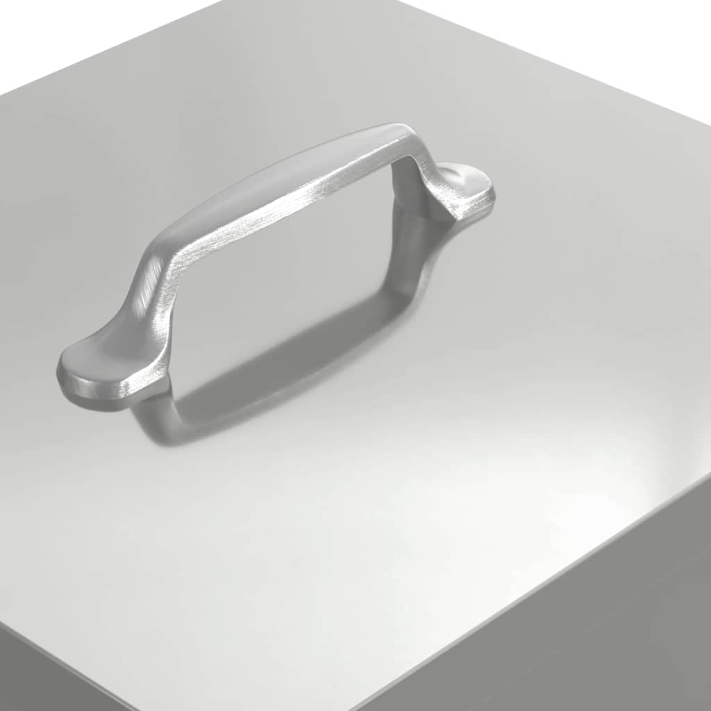 Chicken Treadle Feeder Silver 25 x 42 x 40 cm Galvanised Steel