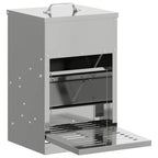 Chicken Treadle Feeder Silver 25 x 42 x 40 cm Galvanised Steel