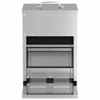 Chicken Treadle Feeder Silver 25 x 42 x 40 cm Galvanised Steel