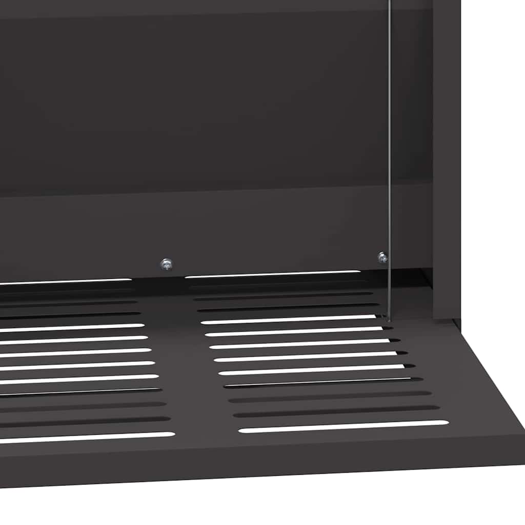 Chicken Treadle Feeder Black 33 x 42 x 40 cm Cold-Rolled Steel