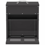 Chicken Treadle Feeder Black 33 x 42 x 40 cm Cold-Rolled Steel