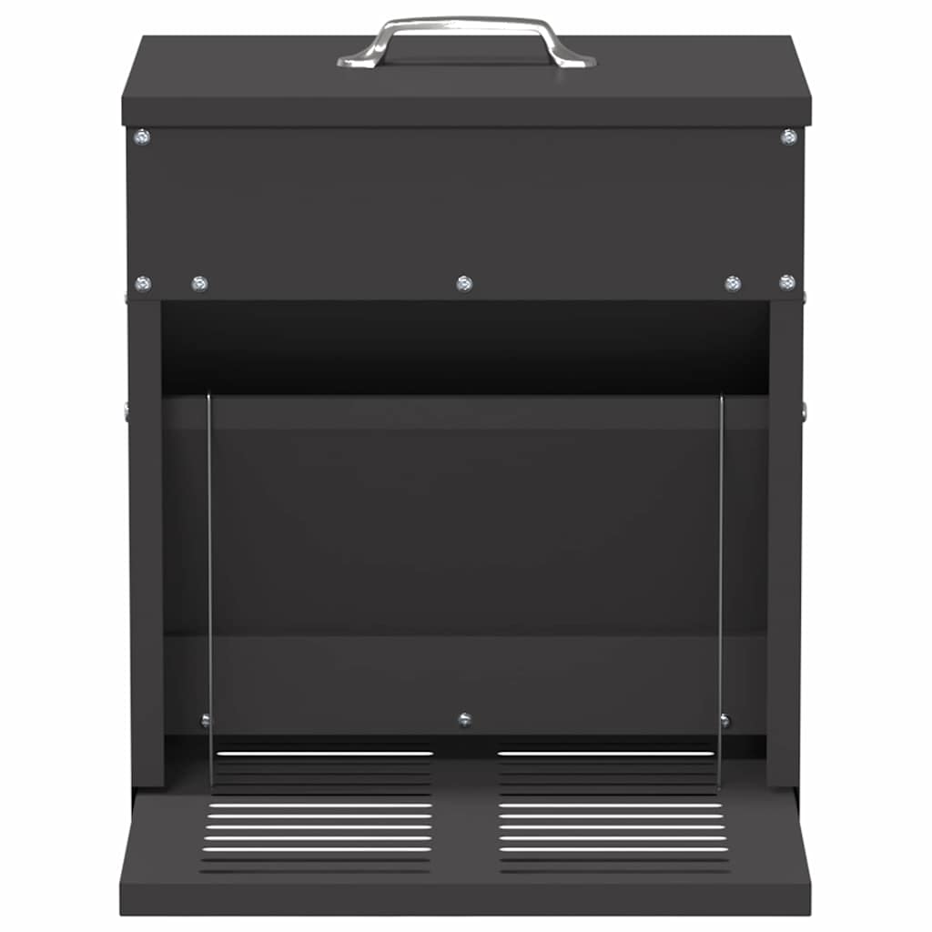 Chicken Treadle Feeder Black 33 x 42 x 40 cm Cold-Rolled Steel