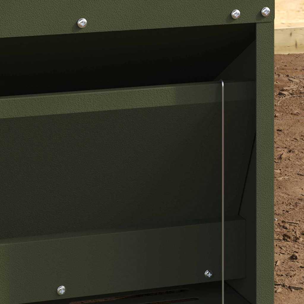 Chicken Treadle Feeder Olive Green 33 x 42 x 40 cm