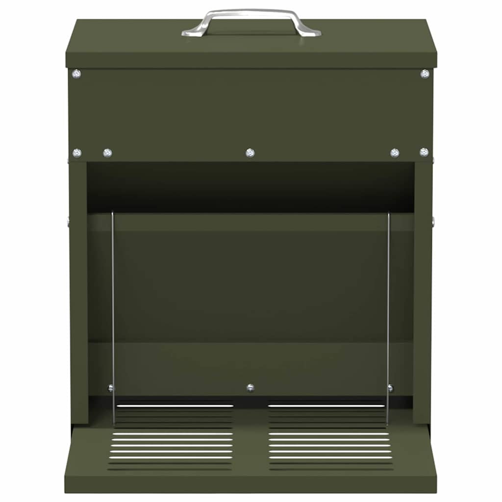 Chicken Treadle Feeder Olive Green 33 x 42 x 40 cm