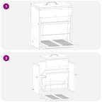 Chicken Treadle Feeder Silver 33 x 42 x 40 cm Galvanised Steel