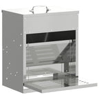 Chicken Treadle Feeder Silver 33 x 42 x 40 cm Galvanised Steel