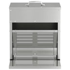 Chicken Treadle Feeder Silver 33 x 42 x 40 cm Galvanised Steel