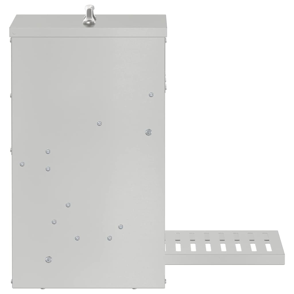 Chicken Treadle Feeder Silver 33 x 42 x 40 cm Galvanised Steel