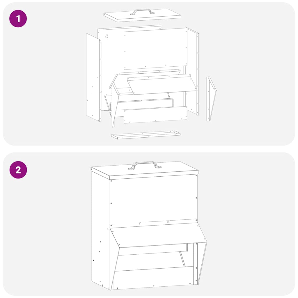 Chicken Feeder Black 35 x 30.5 x 43.5 cm Cold-Rolled Steel