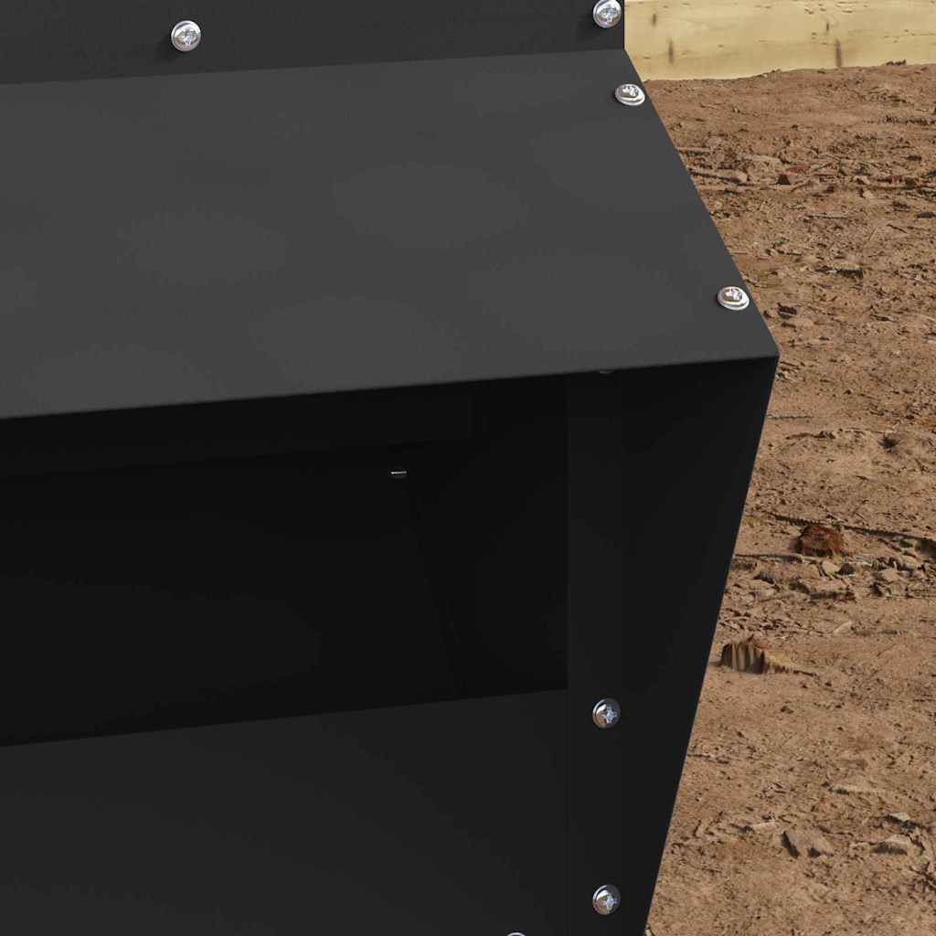 Chicken Feeder Black 35 x 30.5 x 43.5 cm Cold-Rolled Steel