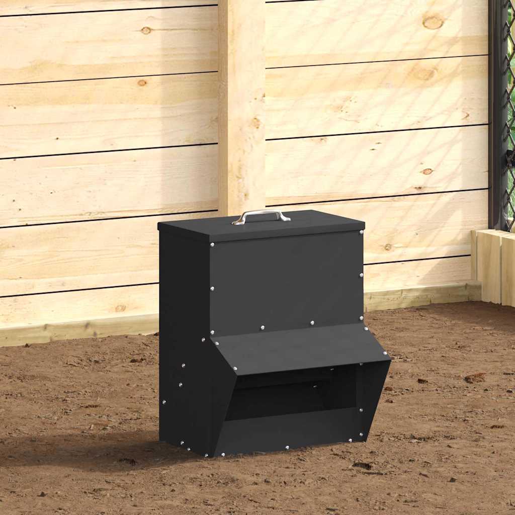 Chicken Feeder Black 35 x 30.5 x 43.5 cm Cold-Rolled Steel