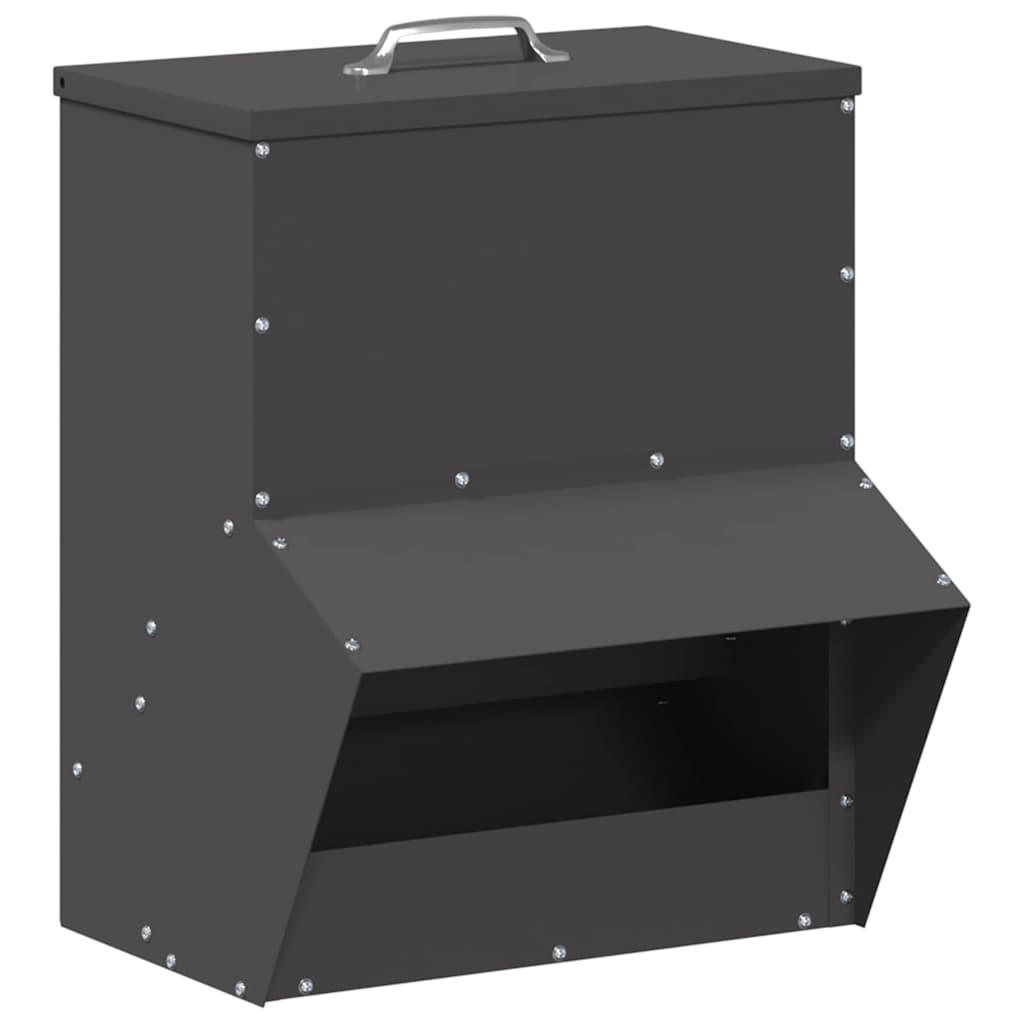 Chicken Feeder Black 35 x 30.5 x 43.5 cm Cold-Rolled Steel