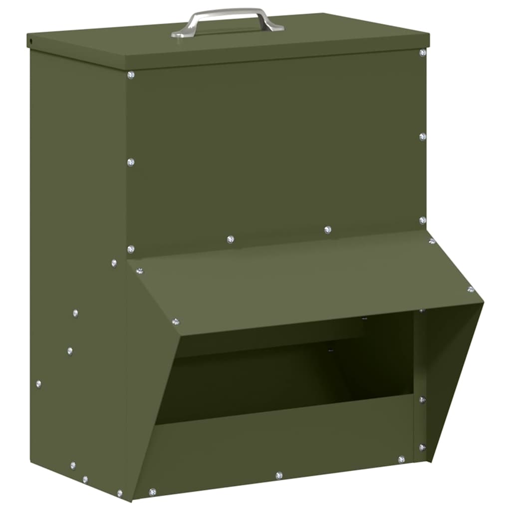 Chicken Feeder Olive Green 35 x 30.5 x 43.5 cm