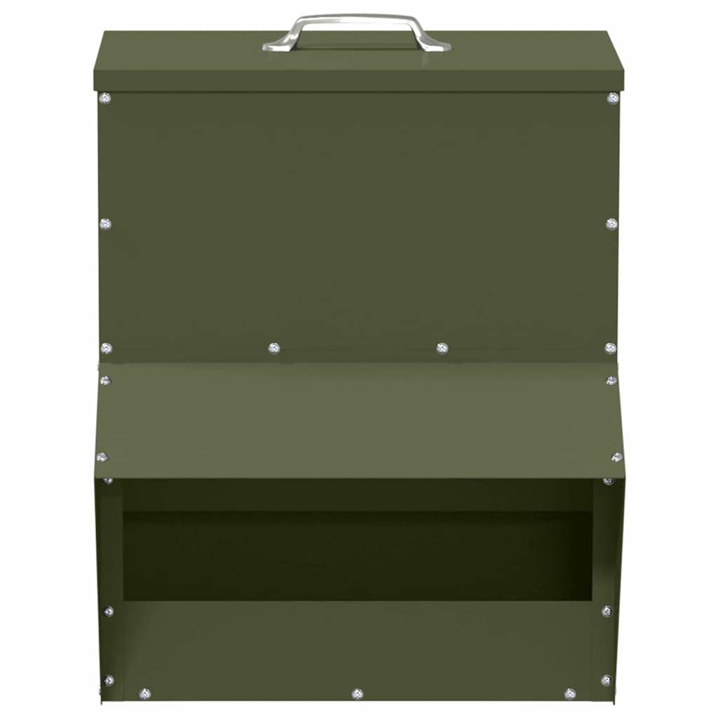 Chicken Feeder Olive Green 35 x 30.5 x 43.5 cm