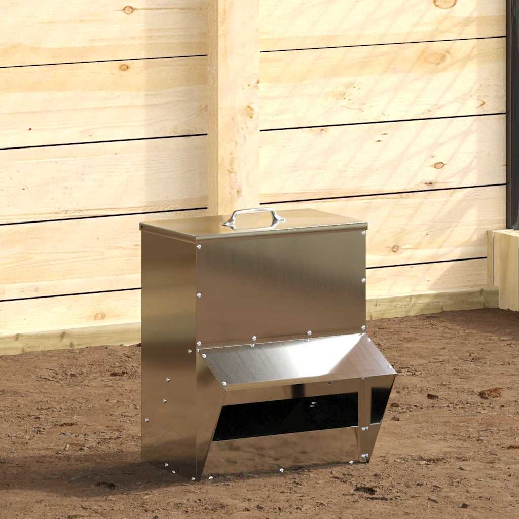 Chicken Feeder Silver 35 x 30.5 x 43.5 cm Galvanised Steel