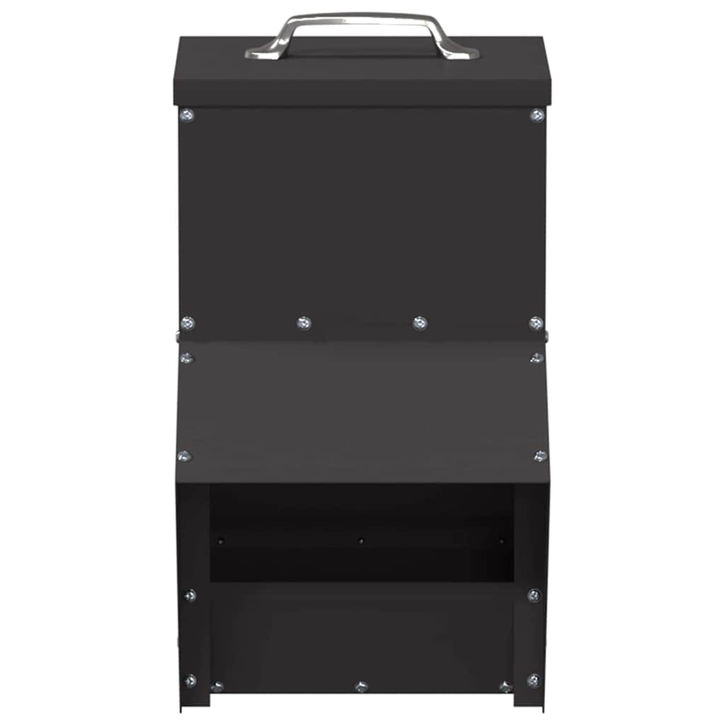 Chicken Feeder Black 20 x 25 x35 cm Cold-Rolled Steel