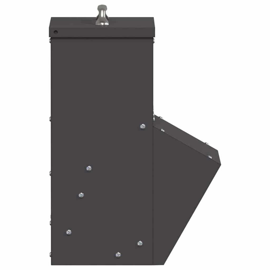 Chicken Feeder Black 20 x 25 x35 cm Cold-Rolled Steel