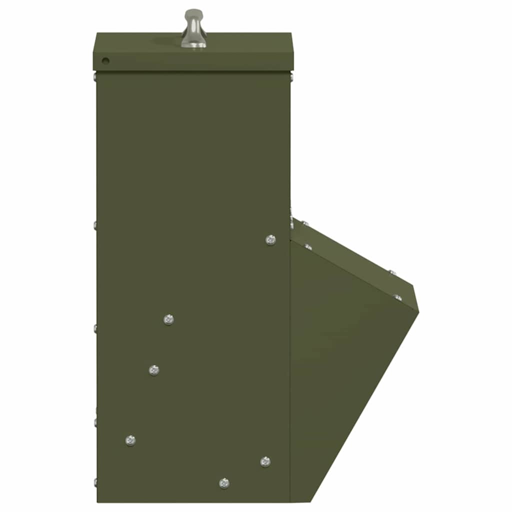 Chicken Feeder Olive Green 20 x 25 x35 cm Cold-Rolled Steel
