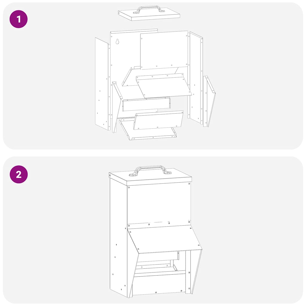 Chicken Feeder Silver 20 x 25 x35 cm Galvanised Steel