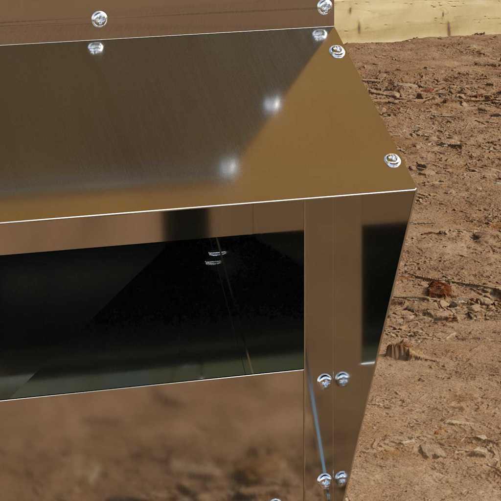 Chicken Feeder Silver 20 x 25 x35 cm Galvanised Steel