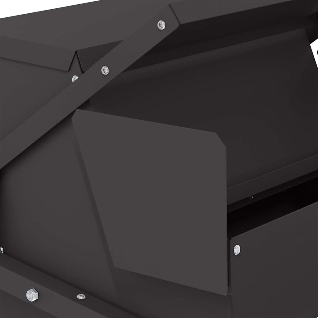 Chicken Treadle Feeder Black 50 x 40 x 29 cm Cold-Rolled Steel